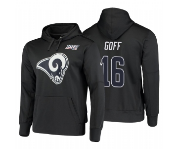 Los Angeles Rams #16 Jared Goff Nike NFL 100 Primary Logo Circuit Name & Number Pullover Hoodie Charcoal