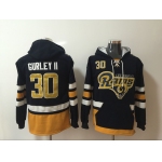 Men's Los Angeles Rams #30 Todd Gurley NEW Navy Blue Pocket Stitched NFL Pullover Hoodie