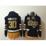 Men's Los Angeles Rams #30 Todd Gurley NEW Navy Blue Pocket Stitched NFL Pullover Hoodie
