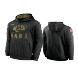 Men's Los Angeles Rams Black 2020 Salute to Service Sideline Performance Pullover Hoodie