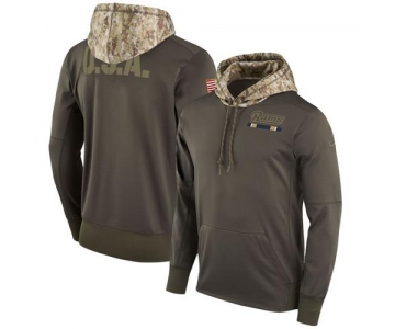 Men's Los Angeles Rams Nike Olive Salute to Service Sideline Therma Pullover Hoodie