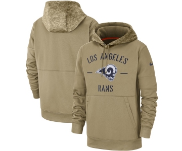 Men's Los Angeles Rams Nike Tan 2019 Salute to Service Sideline Therma Pullover Hoodie