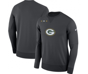 Men's Green Bay Packers Nike Charcoal Sideline Team Logo Performance Sweatshirt
