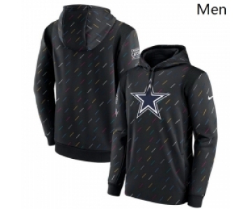 Men Dallas Cowboys Nike Charcoal 2021 NFL Crucial Catch Therma Pullover Hoodie