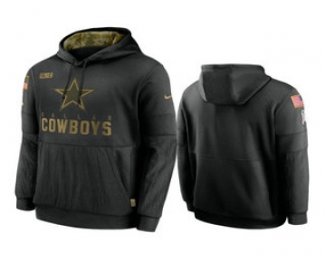 Men's Dallas Cowboys Black 2020 Salute to Service Sideline Performance Pullover Hoodie