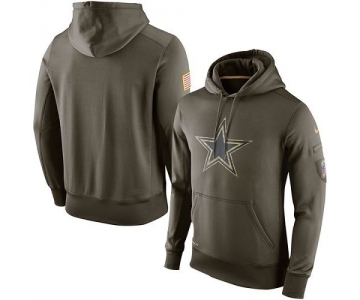 Men's Dallas Cowboys Nike Olive Salute To Service KO Performance Hoodie