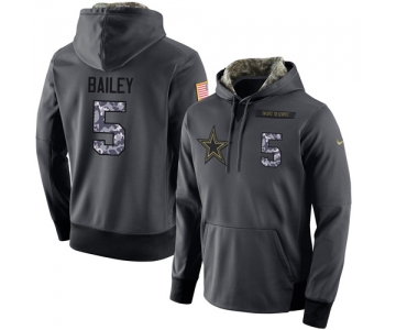 NFL Men's Nike Dallas Cowboys #5 Dan Bailey Stitched Black Anthracite Salute to Service Player Performance Hoodie