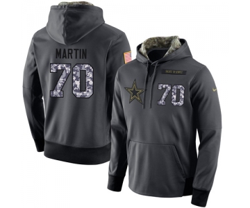 NFL Men's Nike Dallas Cowboys #70 Zack Martin Stitched Black Anthracite Salute to Service Player Performance Hoodie