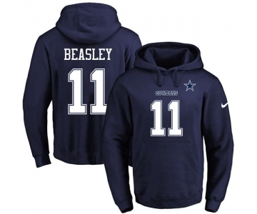 Nike Cowboys #11 Cole Beasley Navy Blue Name & Number Pullover NFL Hoodie