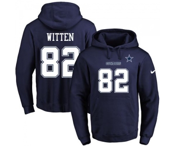 Nike Cowboys #82 Jason Witten Navy Blue Name & Number Pullover NFL Hoodie