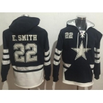 Nike Dallas Cowboys #22 Emmitt Smith Navy Blue White Name & Number Pullover NFL Hoodie