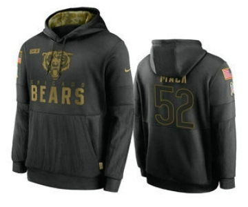 Men's Chicago Bears #52 Khalil Mack Black 2020 Salute to Service Sideline Performance Pullover Hoodie