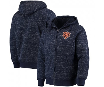 Men's Chicago Bears G-III Sports by Carl Banks Heathered Navy Discovery Sherpa Full-Zip Jacket