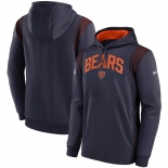 Mens Chicago Bears Navy Sideline Stack Performance Pullover Hoodie