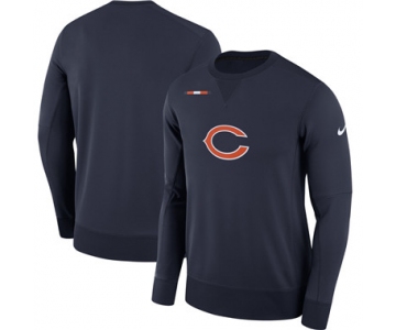 Men's Chicago Bears Nike Navy Sideline Team Logo Performance Sweatshirt