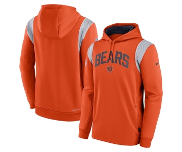 Mens Chicago Bears Orange Sideline Stack Performance Pullover Hoodie
