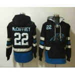 Men's Carolina Panthers #22 Christian McCaffrey NEW Black Pocket Stitched NFL Pullover Hoodie