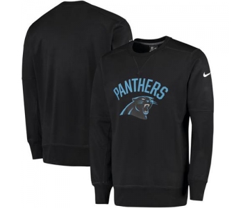 Men's Carolina Panthers Nike Black Sideline Circuit Performance Sweatshirt