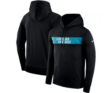 Men's Carolina Panthers Nike Black Sideline Team Performance Pullover Hoodie