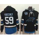 Nike Carolina Panthers #59 Luke Kuechly Black Blue Name & Number Pullover NFL Hoodie