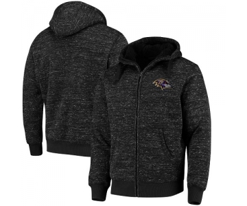 Men's Baltimore Ravens G-III Sports by Carl Banks Heathered Black Discovery Sherpa Full-Zip Jacket