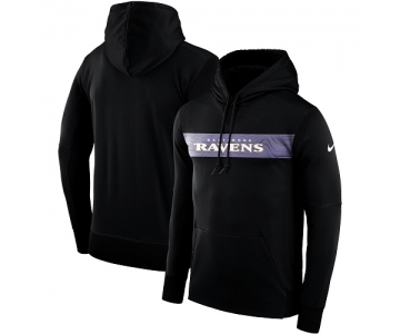 Men's Baltimore Ravens Nike Black Sideline Team Performance Pullover Hoodie