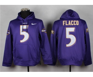 Nike Baltimore Ravens #5 Joe Flacco Purple Hoodie