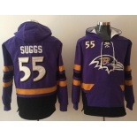 Nike Baltimore Ravens #55 Terrell Suggs Purple Black Name & Number Pullover NFL Hoodie