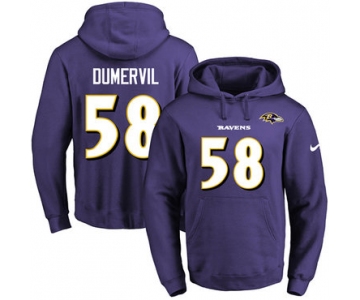 Nike Ravens #58 Elvis Dumervil Purple Name & Number Pullover NFL Hoodie