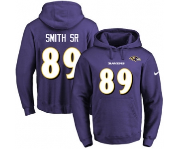 Nike Ravens #89 Steve Smith Sr Purple Name & Number Pullover NFL Hoodie