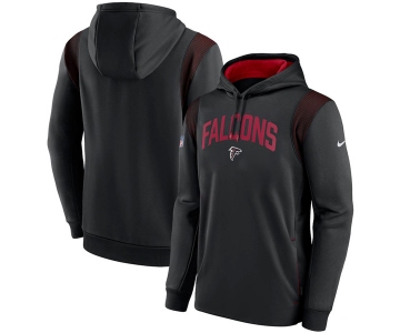 Men's Atlanta Falcons Black Sideline Stack Performance Pullover Hoodie