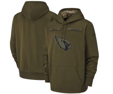 Men's Arizona Cardinals Nike Olive Salute to Service Sideline Therma Performance Pullover Hoodie