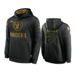 Men's Las Vegas Raiders #24 Johnathan Abram Black 2020 Salute To Service Sideline Performance Pullover Hoodie