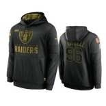 Men's Las Vegas Raiders #96 Clelin Ferrell Black 2020 Salute To Service Sideline Performance Pullover Hoodie