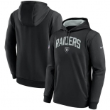 Mens Las Vegas Raiders Black Sideline Stack Performance Pullover Hoodie