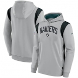 Mens Las Vegas Raiders Gray Sideline Stack Performance Pullover Hoodie
