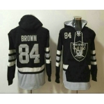 Men's Oakland Raiders #84 Antonio Brown NEW Black Pocket Stitched NFL Pullover Hoodie
