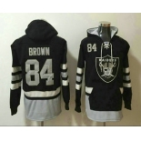Men's Oakland Raiders #84 Antonio Brown NEW Black Pocket Stitched NFL Pullover Hoodie