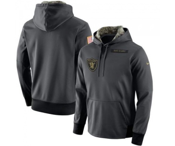 Men's Oakland Raiders Nike Anthracite Salute to Service Player Performance Hoodie