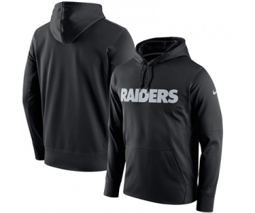 Men's Oakland Raiders Nike Black Circuit Wordmark Essential Performance Pullover Hoodie
