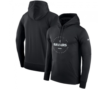 Men's Oakland Raiders Nike Black Sideline Property Of Wordmark Logo Performance Pullover Hoodie