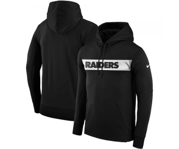 Men's Oakland Raiders Nike Black Sideline Team Performance Pullover Hoodie
