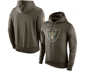 Men's Oakland Raiders Nike Olive Salute To Service KO Performance Hoodie