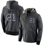 NFL Men's Nike Oakland Raiders #21 Sean Smith Stitched Black Anthracite Salute to Service Player Performance Hoodie