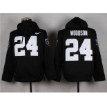 Nike Oakland Raiders #24 Charles Woodson Black Hoodie