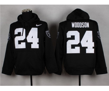 Nike Oakland Raiders #24 Charles Woodson Black Hoodie