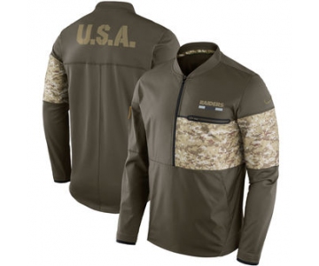 Nike Oakland Raiders Olive Salute to Service Sideline Hybrid Half-Zip Pullover Jacket