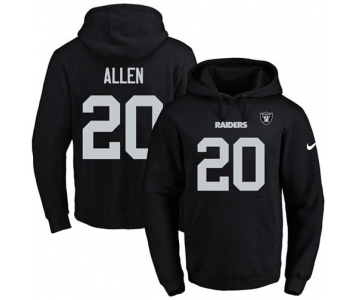 Nike Raiders #20 Nate Allen Black Name & Number Pullover NFL Hoodie