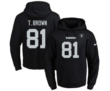 Nike Raiders #81 Tim Brown Black Name & Number Pullover NFL Hoodie