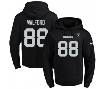 Nike Raiders #88 Clive Walford Black Name & Number Pullover NFL Hoodie